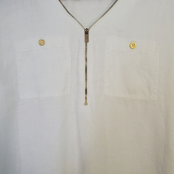 Ellen Tracy Linen Top – Size S – White - Picture 2 of 5